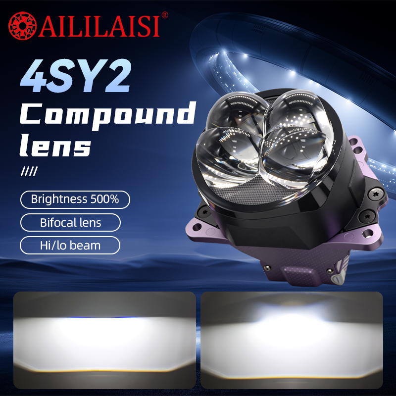 3 Inch Bi Lens Projector LED High Low Beam Headlamp Spotlight High Power Three Led Laser Square Projector Super Bright Headlight