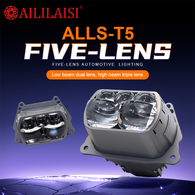 3 Inch 5Lens Bifocal Projector Bi LED High Low Beam Headlamp Spotlight High Power Laser Square Projector Super Bright Headlight