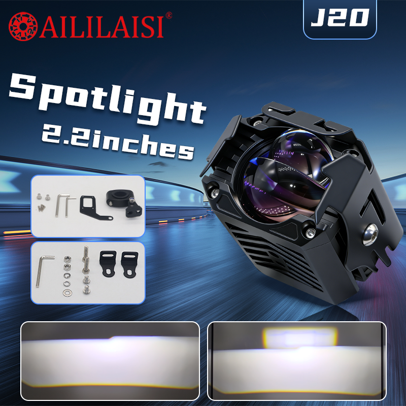 Factory Single Direct Projector Lens Dual Light LED Spotlight Motorcycle Car Auxiliary Fog Driving Work Light for Car Truck SUV