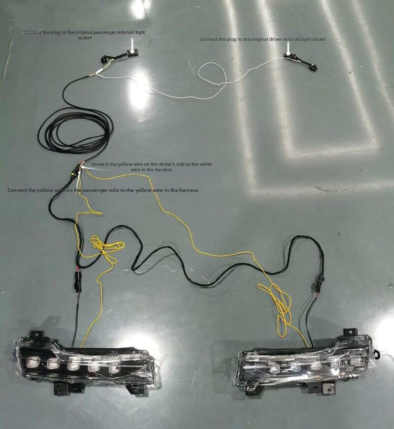 LED DRL Daytime Running Light Dual Color White Yellow Sequential Flowing Turn Signal Light for Tesla Model 3 Model Y Amber Water