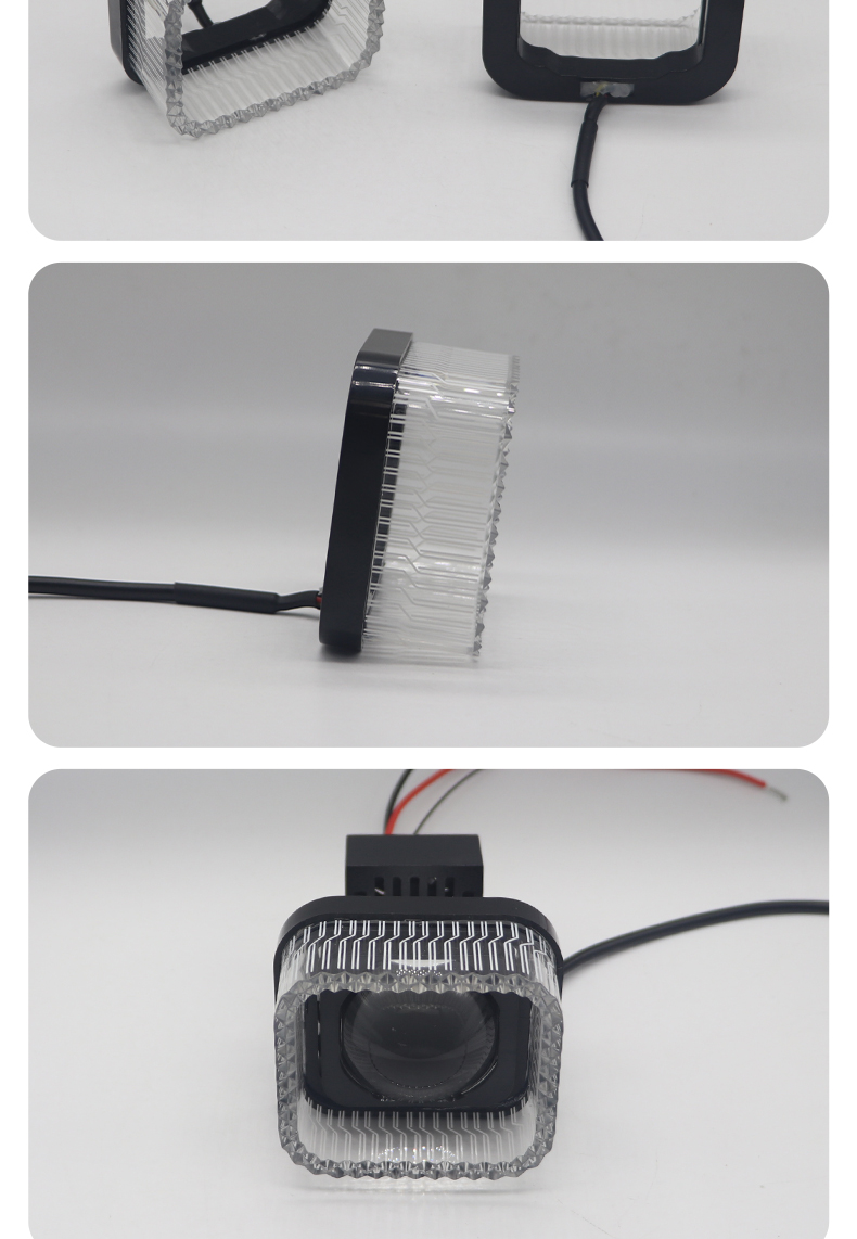 Aililaisi 1.5inch light guide angel eye integrated cover Install daytime running Headlights Lens Cover with for Universal car