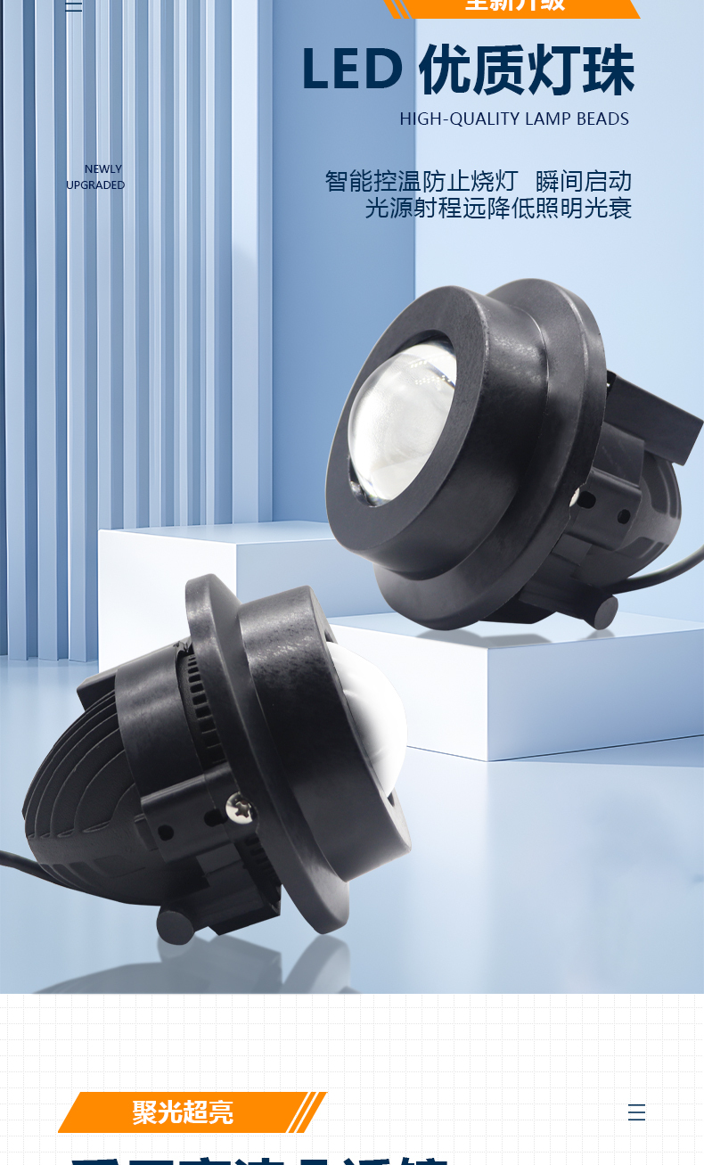 Aililaisi 2.0inch Bi-led Fog Lamp light projector beam upgrade retrofit plug play waterproof For Toyota Highlander2012 2013 2014