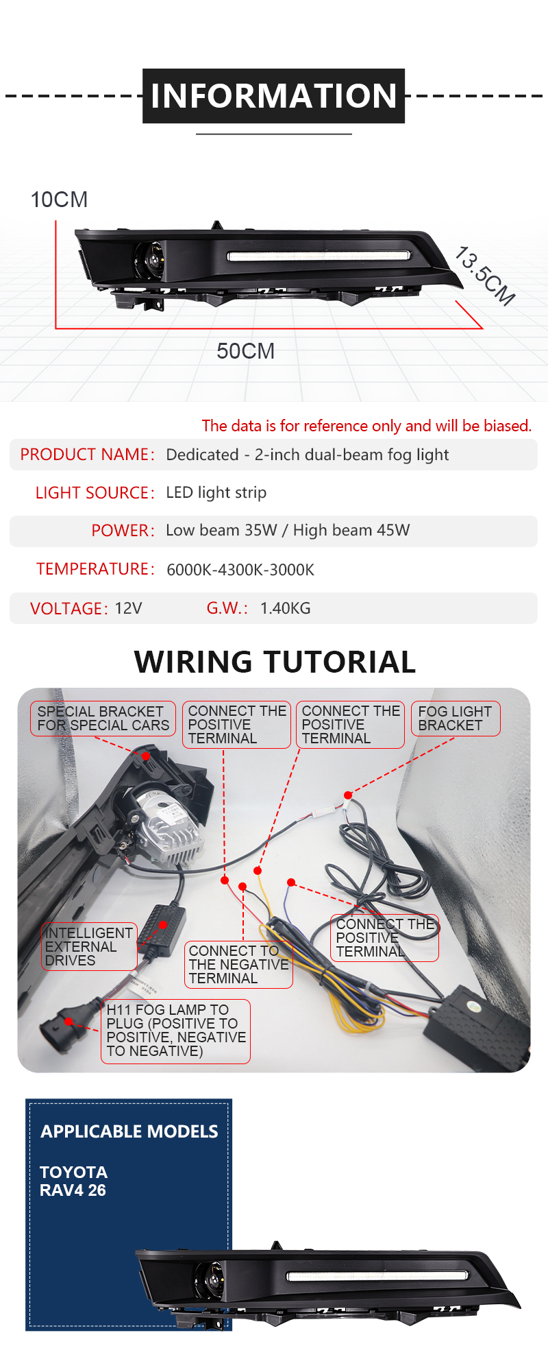 [Copy][Copy]AILILAISI 2 Inch Bi-LED Fog Lamp Dual Beam Projector Light OE Fit for Chery Arrizo 8 Fulwin A8 2022-2025 Automotive Front Foglight Upgrade