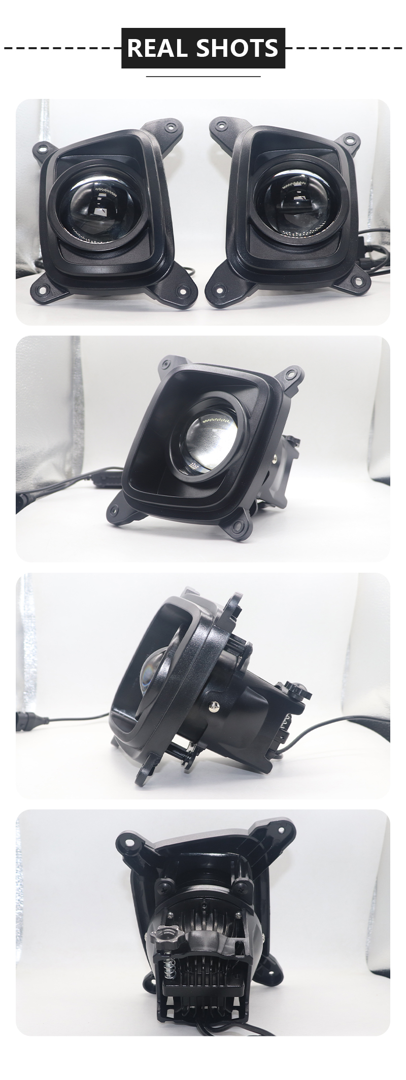 AILILAISI NEW 3 Inch Bi LED Bifocal Lens Fog Light for Kia Bongo K2500 K2700 K2900 Dual Beam White Light Electrophoretic Coated Fog Lamp