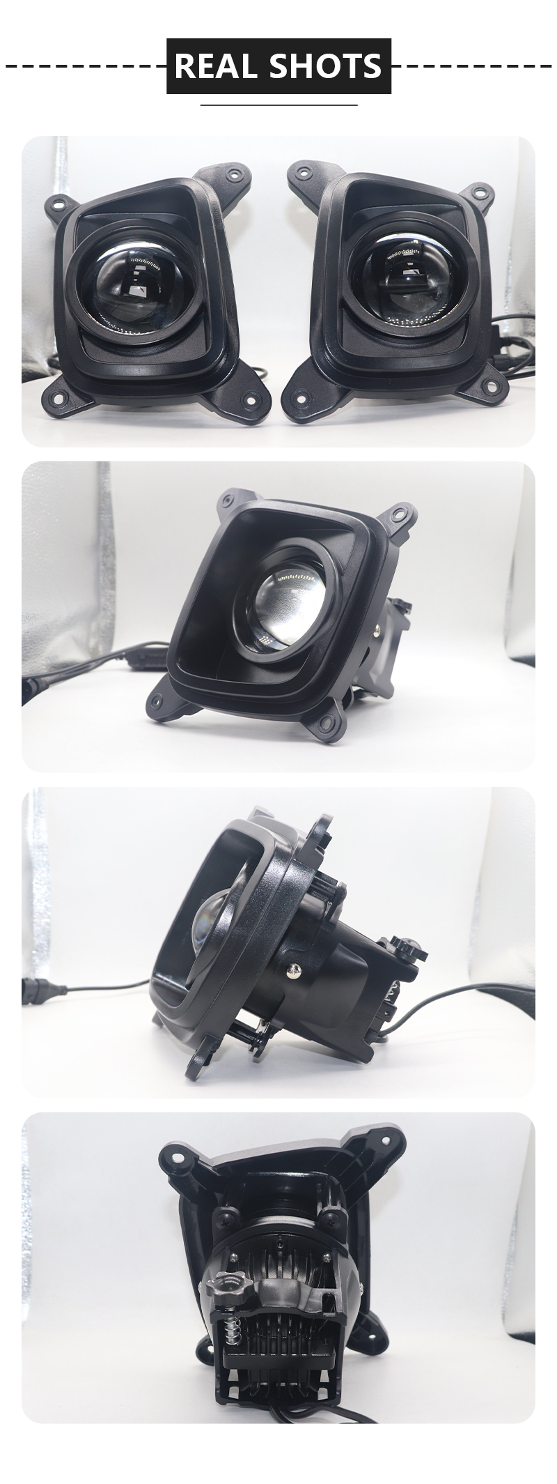 AILILAISI NEW 3 Inch Bi LED Bifocal Lens Fog Light for Kia Bongo K2500 K2700 K2900 Dual Beam White Light Electrophoretic Coated Fog Lamp