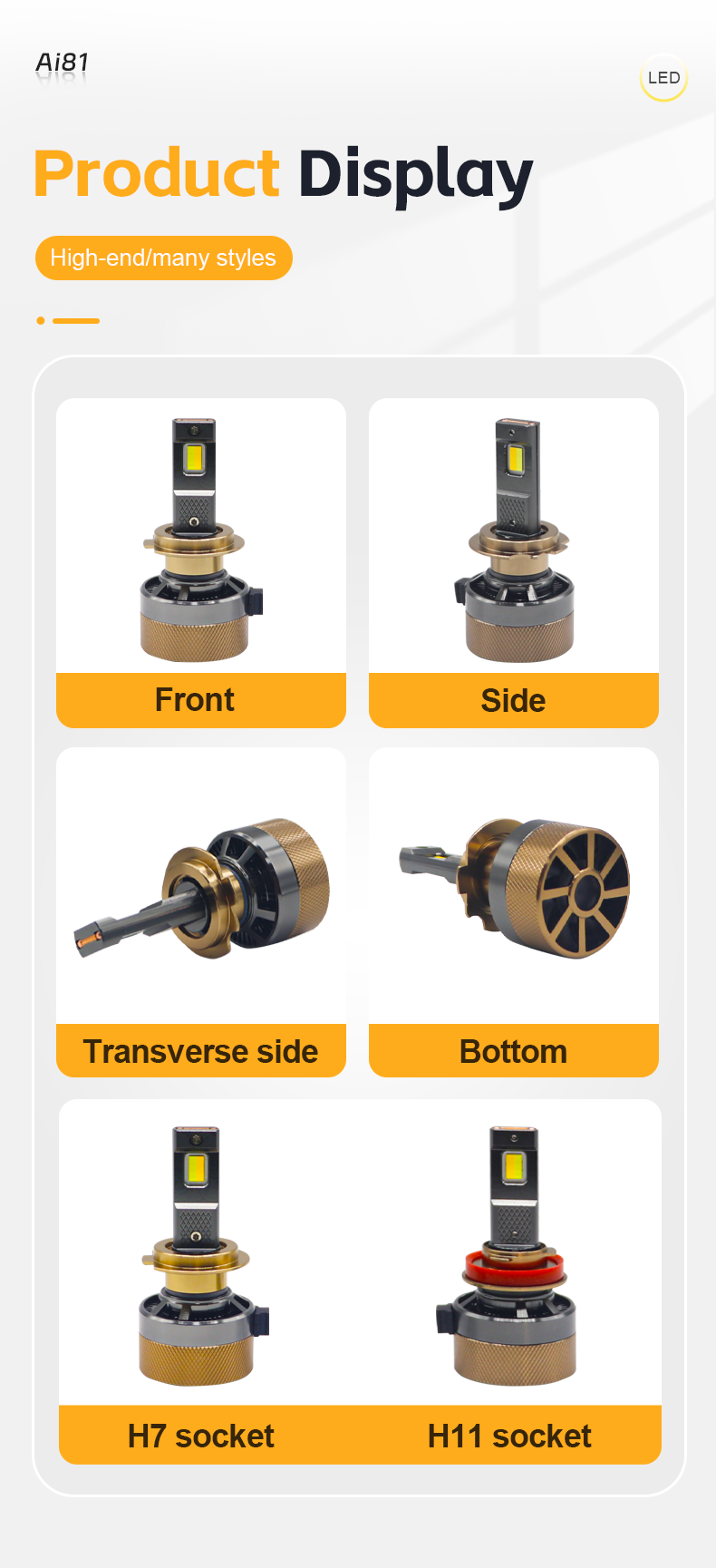 Dual Colors Flash APP Control H7 LED Headlights for Car Auto Adjustable Headlamp 3000K-8000K Light Bulbs Kia Picanto Carnival