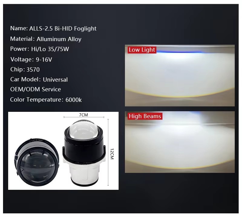 Factory BI LED Fog Lamp Laser Lens Projector Light Headlight Waterproof Suitable for Universal Car OEM Over 1000 Vehicle Models