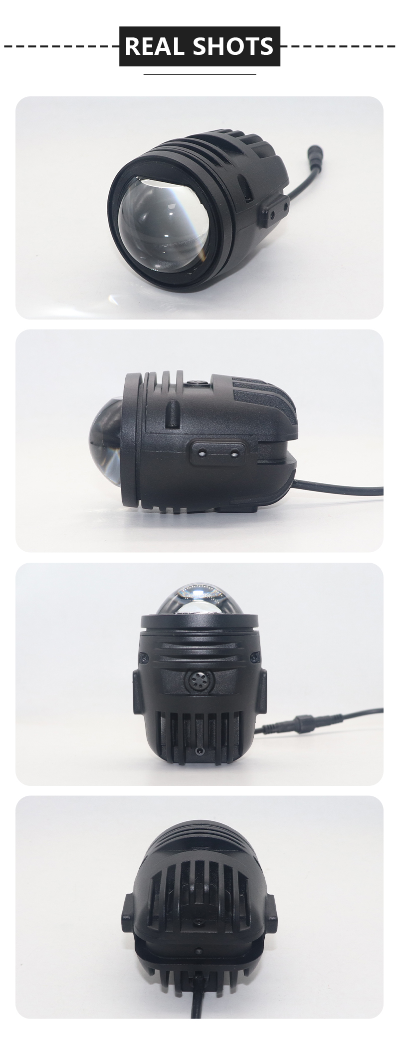 AILILAISI 2 Inch Dual Beam Fog Light Projector with Motorized Lens Low High Beam Anti-Fog Driving Lamp for Automotive Lighting