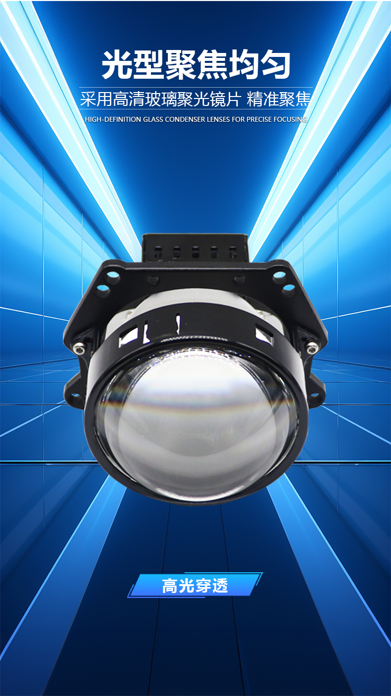 12V 3inch Bi Led Projector Lens Headlight For Car Accessories Headlamp Retrofit 6000K 46W H7 H4 LED Auto motorcycle goods train