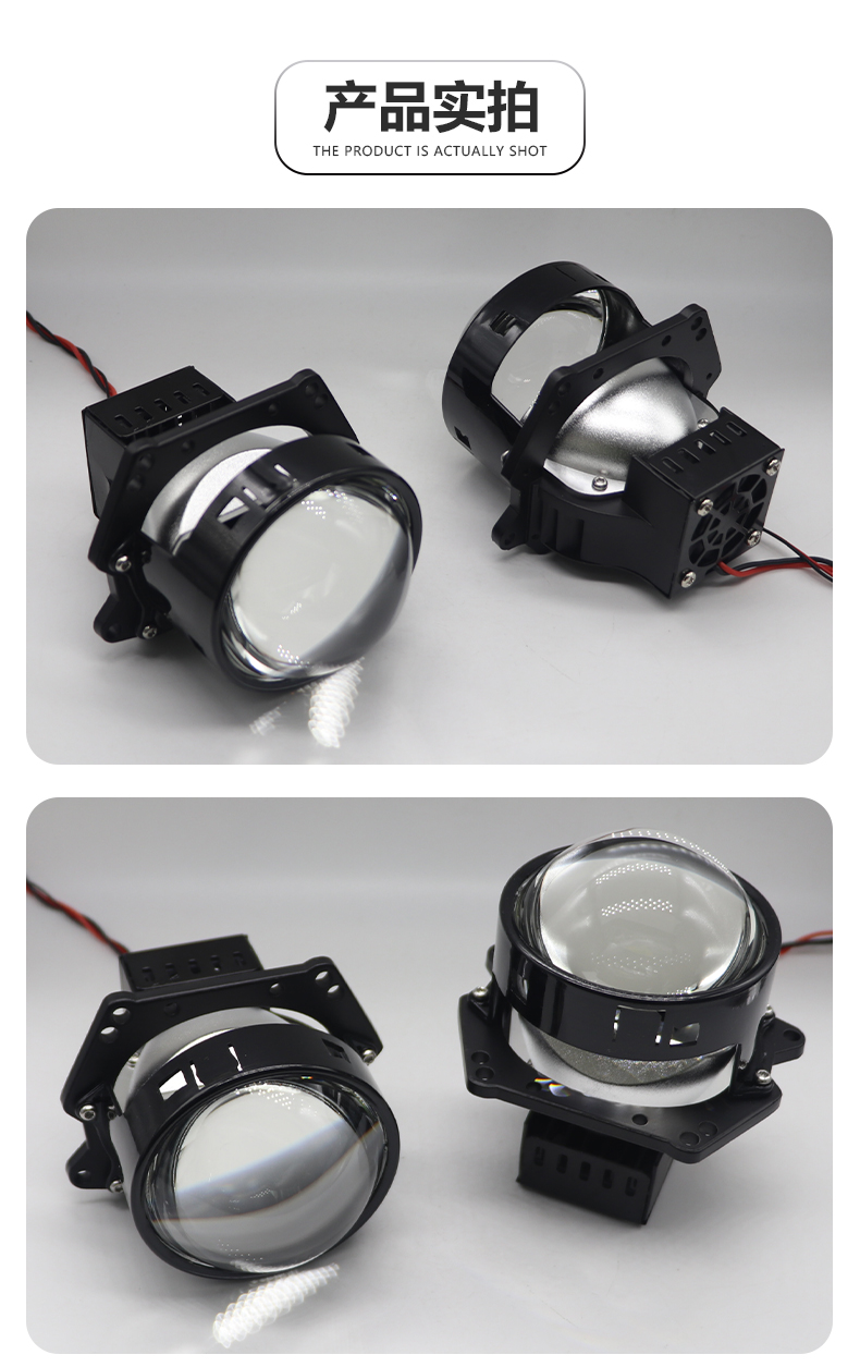 12V 3inch Bi Led Projector Lens Headlight For Car Accessories Headlamp Retrofit 6000K 46W H7 H4 LED Auto motorcycle goods train