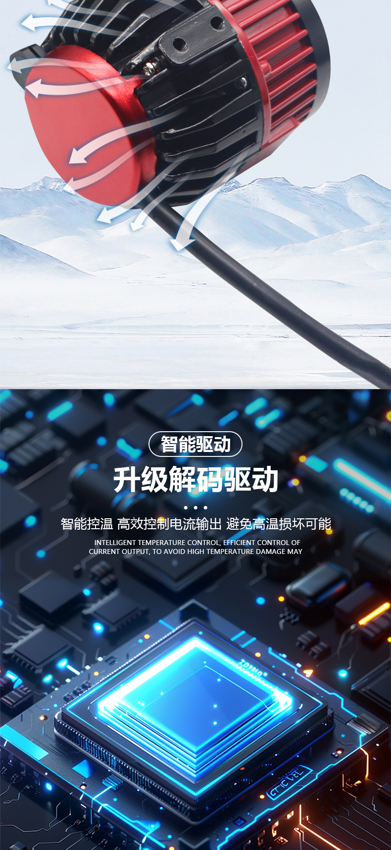 70W projector unique 2.0 inch car white light dual cup LED fog lens modification high beam cannon universal laser headlight