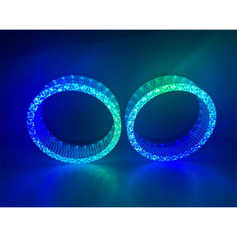 Aililaisi for Universal car 3.0 inch light guide angel eye integrated cover Headlights Crystal Projector Lens Cover App Control