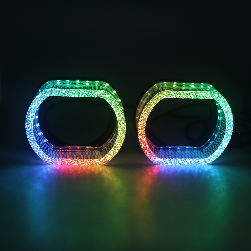 Aililaisi for Universal car 2.5inch light guide angel eye integrated cover C-shaped Install daytime running lights Headlights