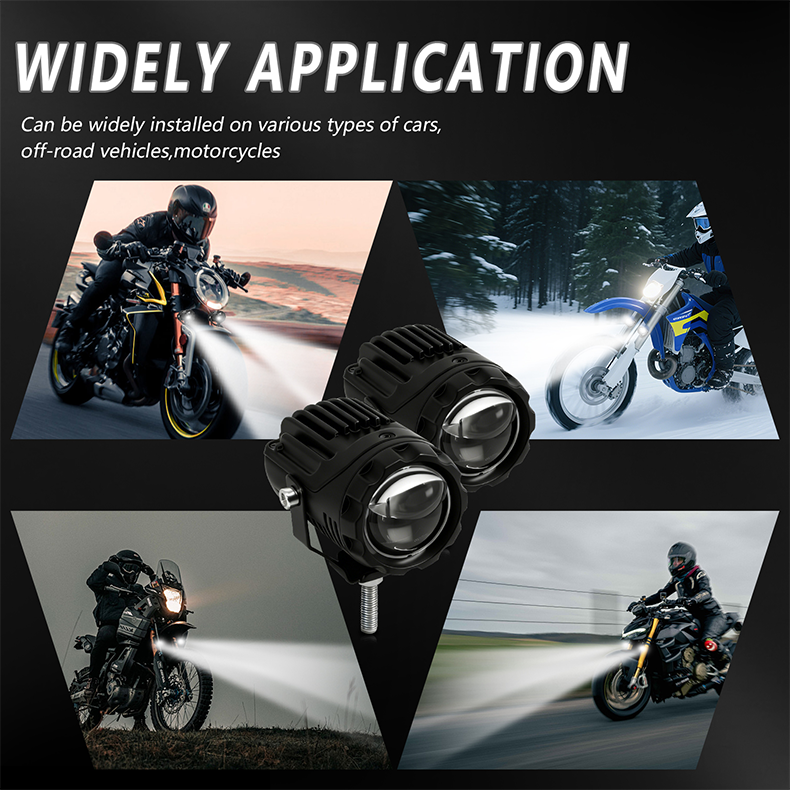 AIlillaisi Motorcycle LED Spotlight Dustproof Waterproof Fog Lamp Multiple Colors Fog Light Driving Lamp for Universal Laser Car