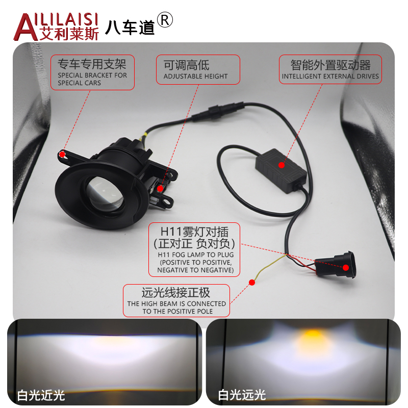 AIlilaisi 3.0Inch Fog Lamp Lens Projector Light Bi Led for Toyota Highlander Camry Avalon Land Cruiser Prado Land Cruiser RX NX