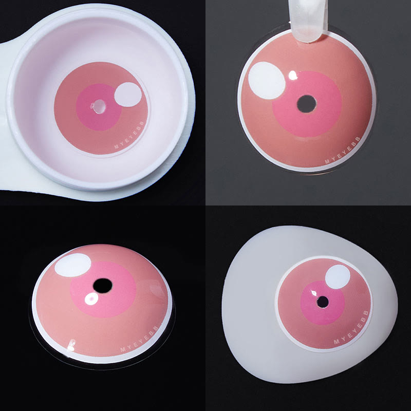 MYEYEBB Blind Cloud Rim Pink Prescription Cosplay Colored Contact Lenses - image 7
