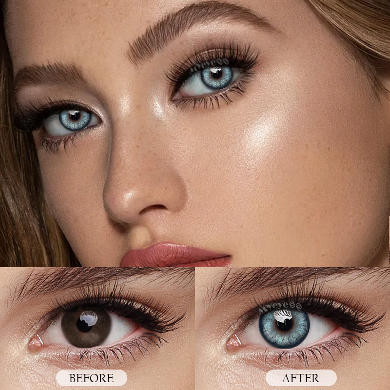 MYEYEBB Pearlescent Blue Prescription Colored Contact Lenses - image 4