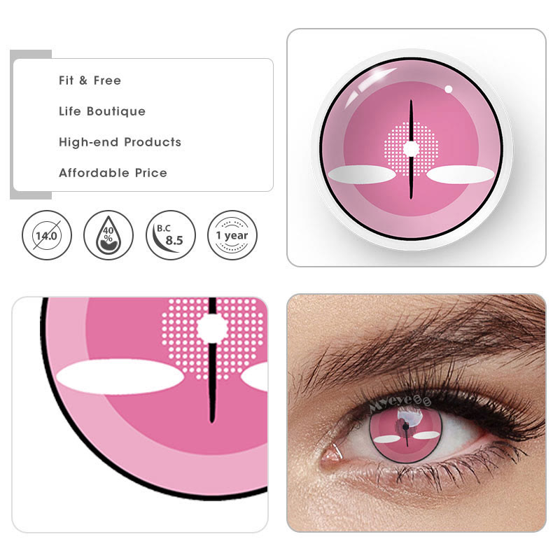 MYEYEBB Blind Nezuko Demon Prescription Cosplay Colored Contact Lenses - image 7