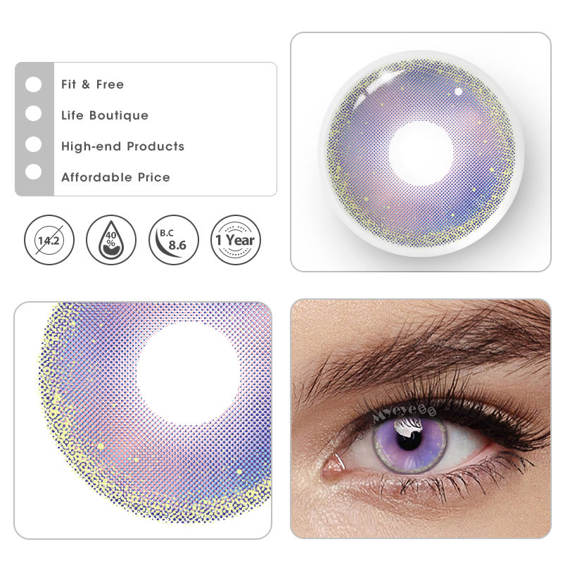 MYEYEBB Lunar Glitter Violet Prescription Colored Contact Lenses - image 5
