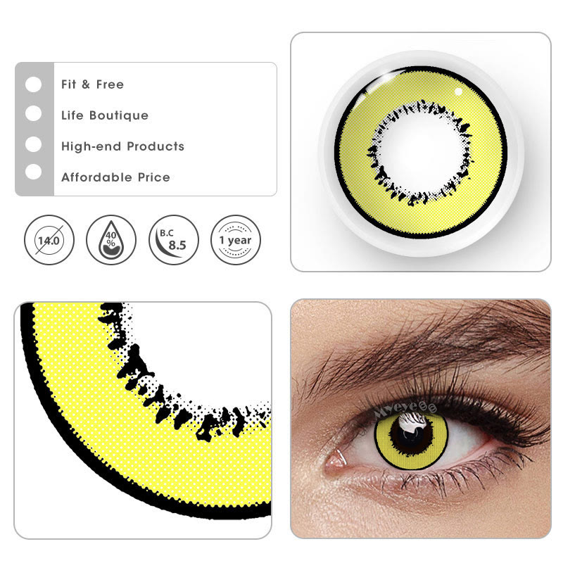 MYEYEBB Elements Yellow Prescription Cosplay Colored Contact Lenses  - image 7