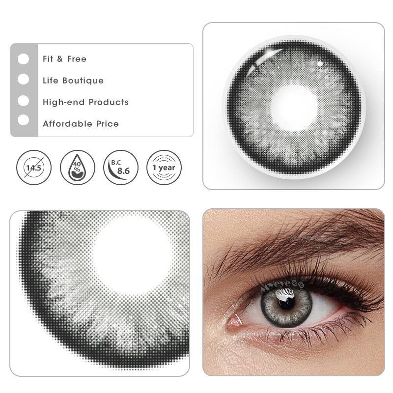 MYEYEBB Pearlescent Grey Prescription Colored Contact Lenses - image 5