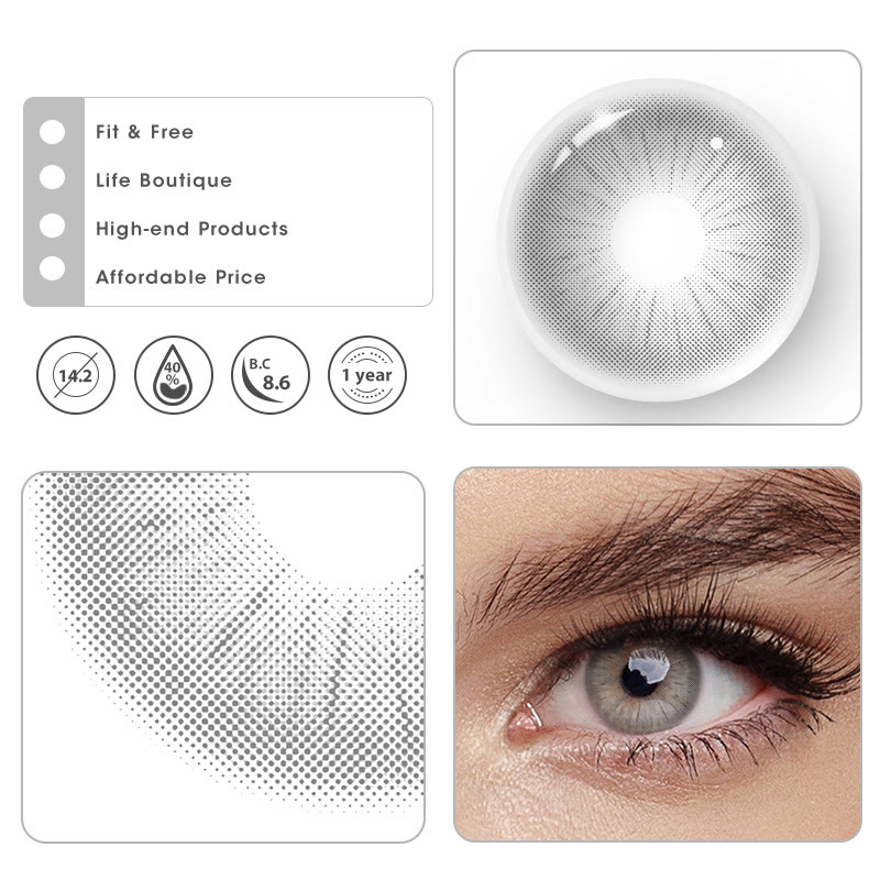 MYEYEBB Rome Times Grey Prescription Colored Contact Lenses - image 9