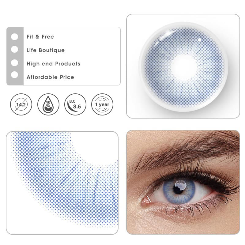 MYEYEBB Rome Times Blue Prescription Colored Contact Lenses - image 12
