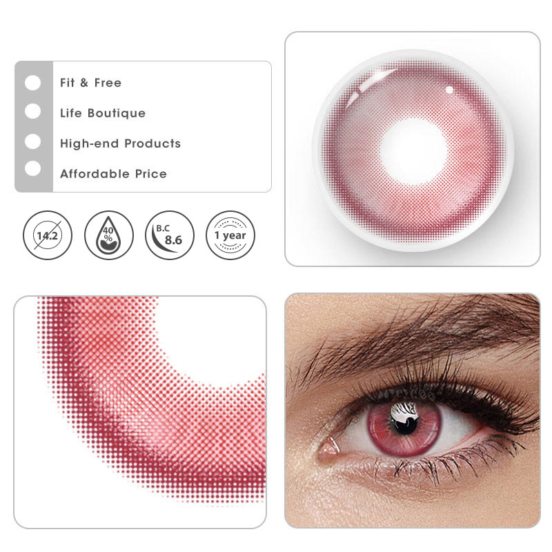 MYEYEBB Magic Coral Red Prescription Colored Contact Lenses - image 5