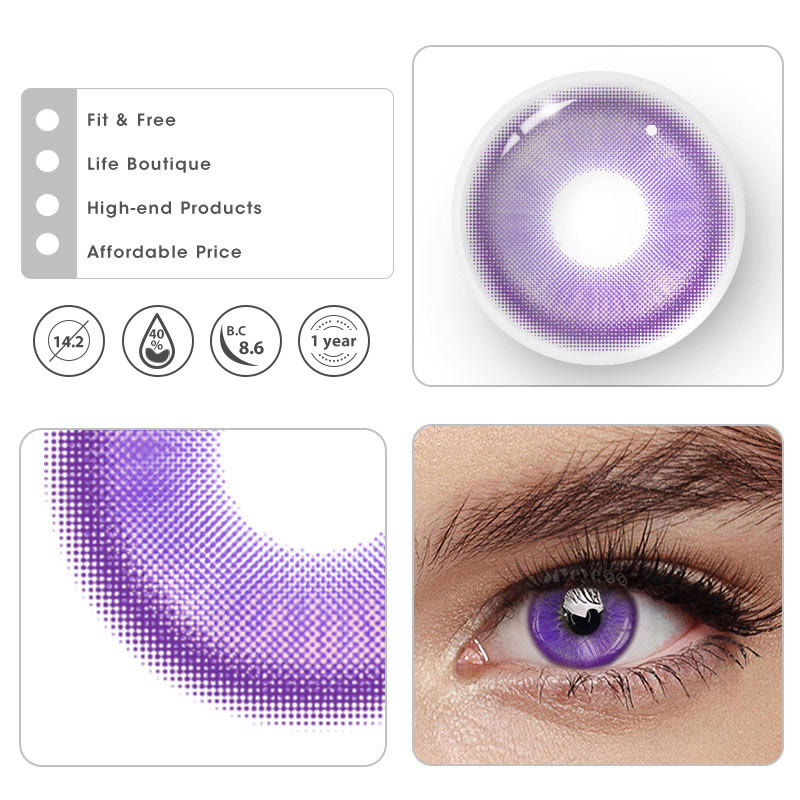 MYEYEBB Magic Coral Violet Prescription Colored Contact Lenses - image 5