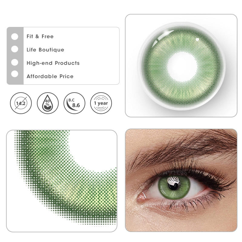 MYEYEBB Magic Coral Green Prescription Colored Contact Lenses - image 6