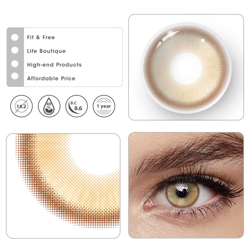 MYEYEBB Magic Coral Gold Brown Prescription Colored Contact Lenses - image 7