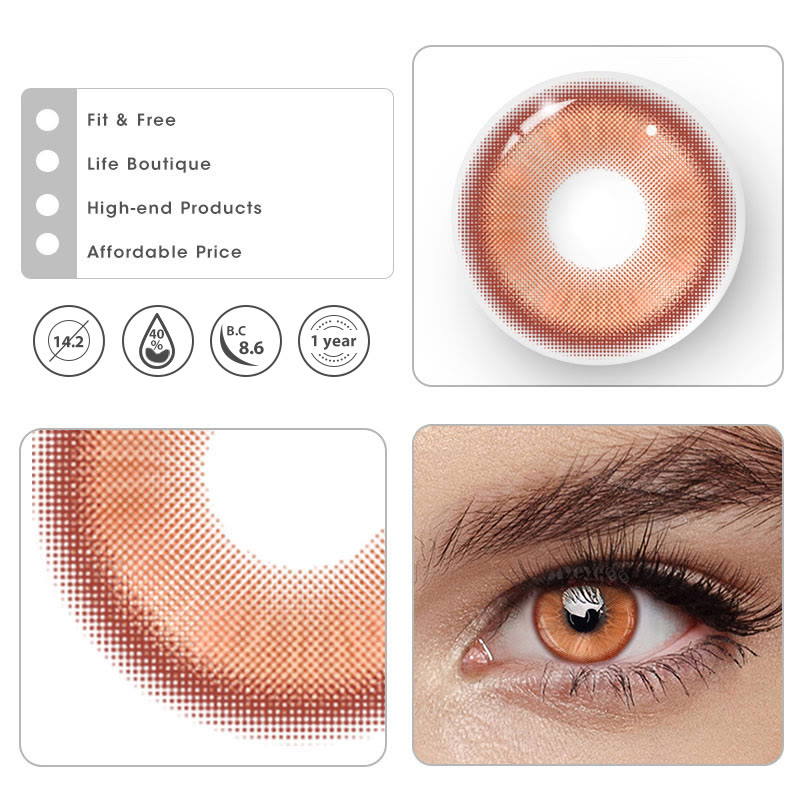 MYEYEBB Magic Coral Orange Brown Prescription Colored Contact Lenses - image 5