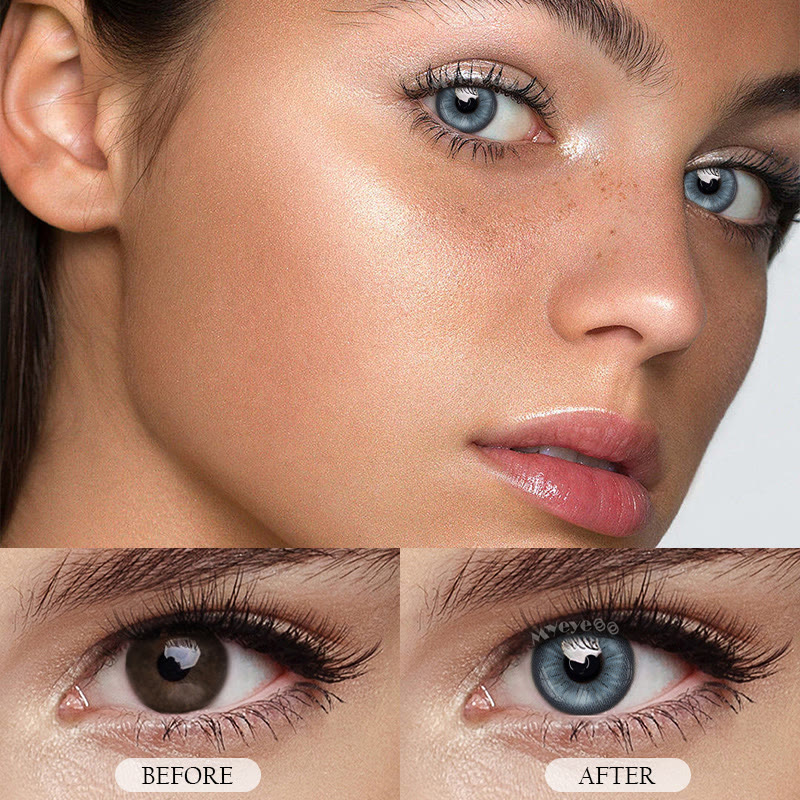 MYEYEBB Neo Sunflower Blue Prescription Colored Contact Lenses - image 4