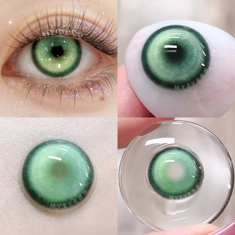 MYEYEBB Cyber Green Prescription Cosplay Colored Contact Lenses - image 2