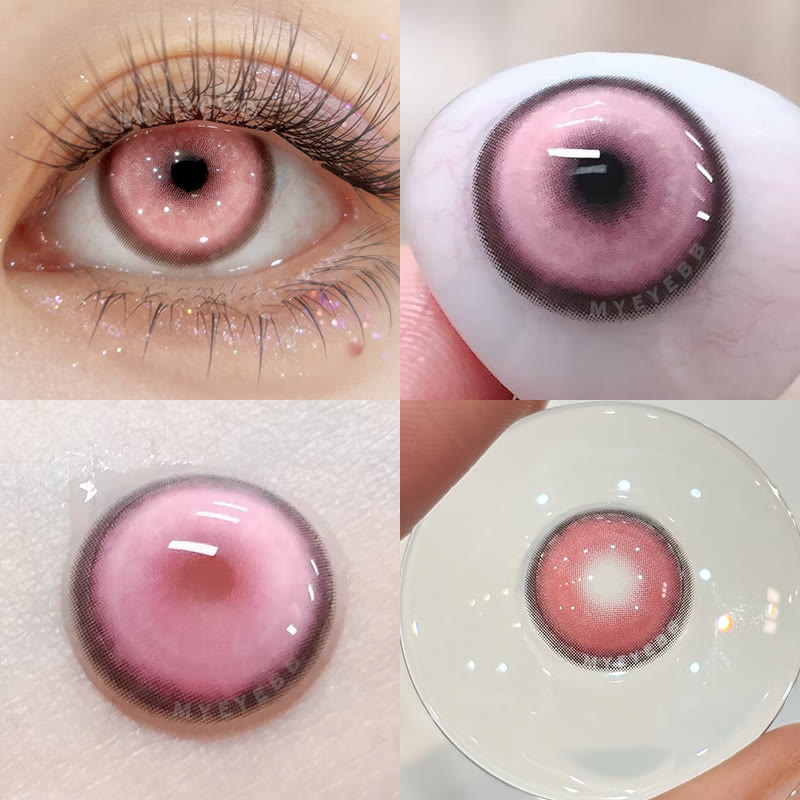 MYEYEBB Cyber Pink Prescription Cosplay Colored Contact Lenses - image 2