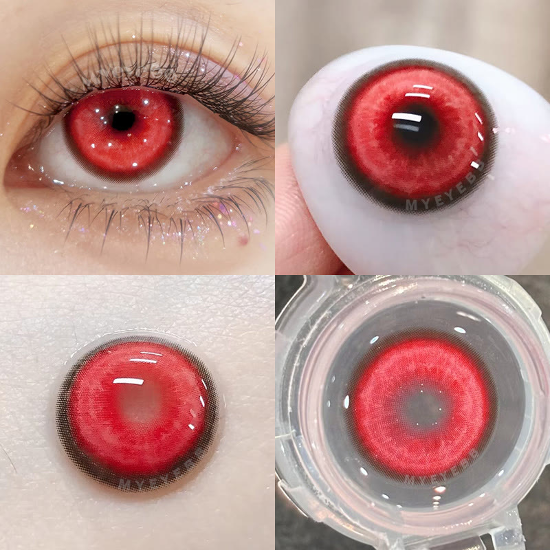MYEYEBB Cyber Red Prescription Cosplay Colored Contact Lenses - image 2
