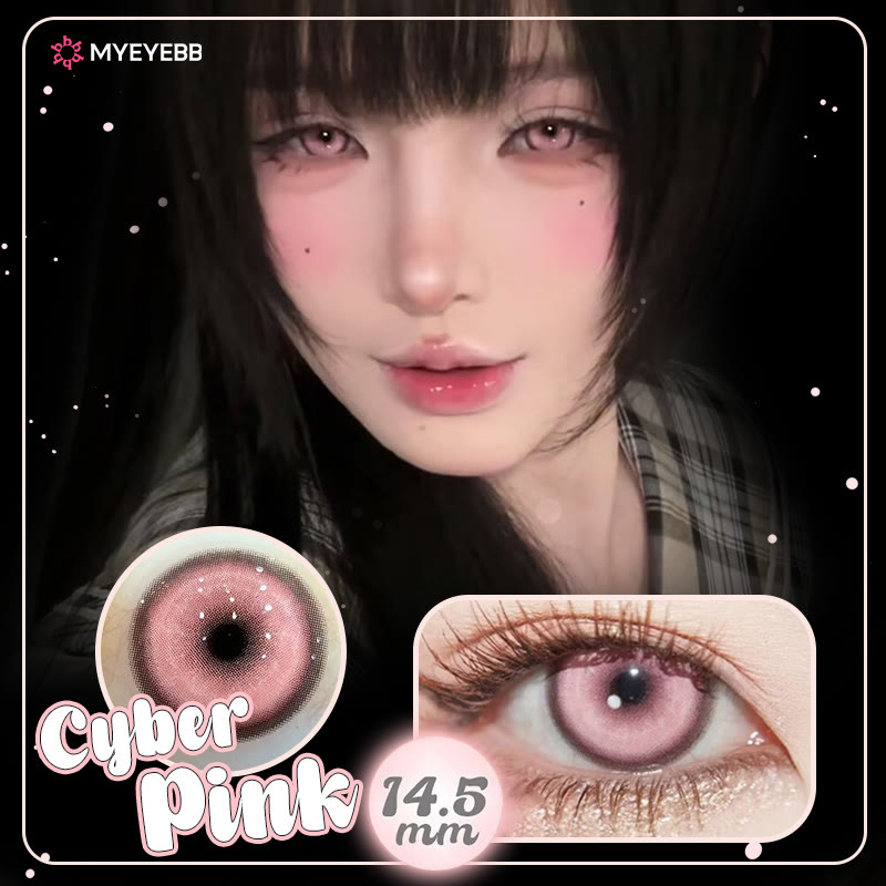 MYEYEBB Cyber Pink Prescription Cosplay Colored Contact Lenses - image 4