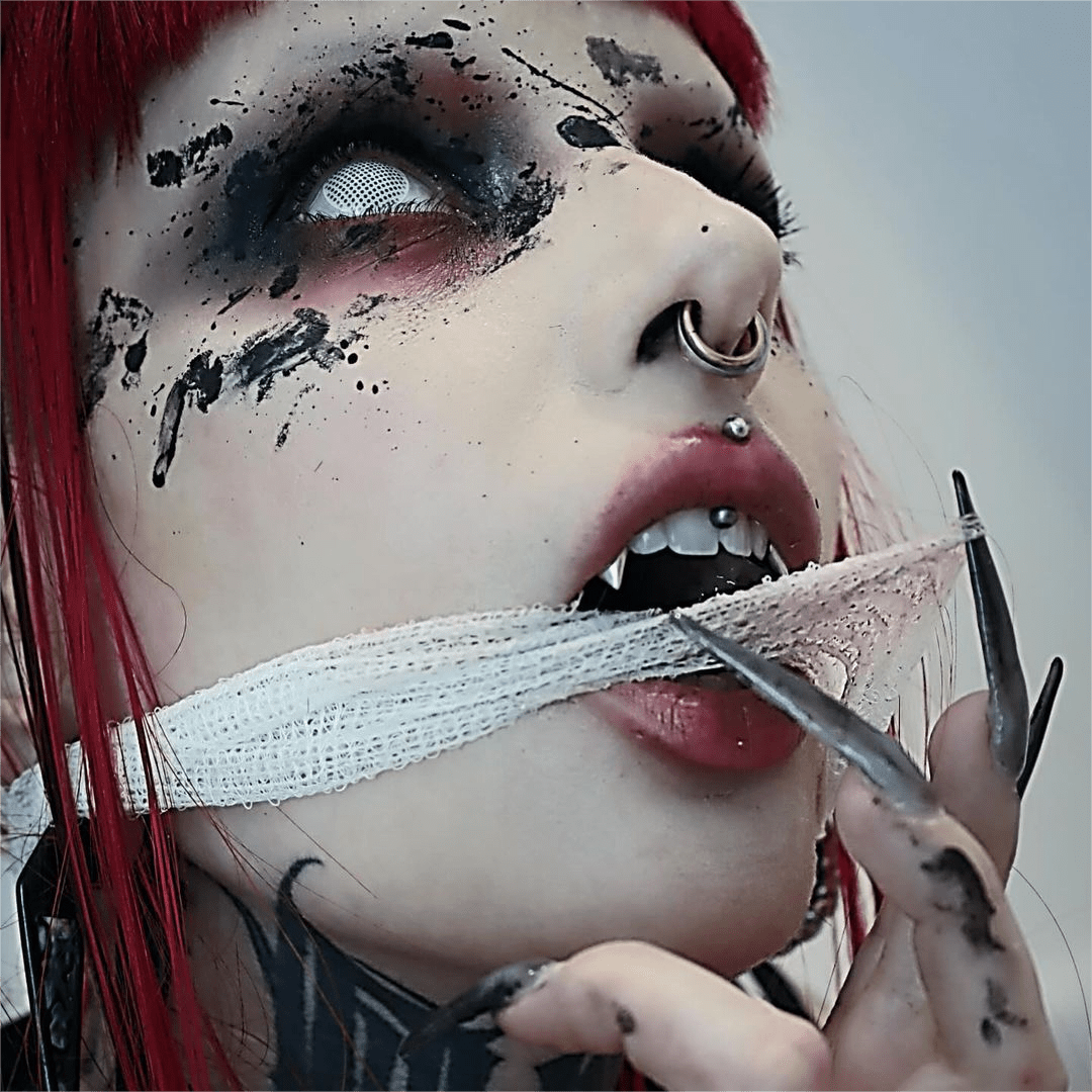 MYEYEBB Blind White Mesh Cosplay Colored Contact Lenses - image 7