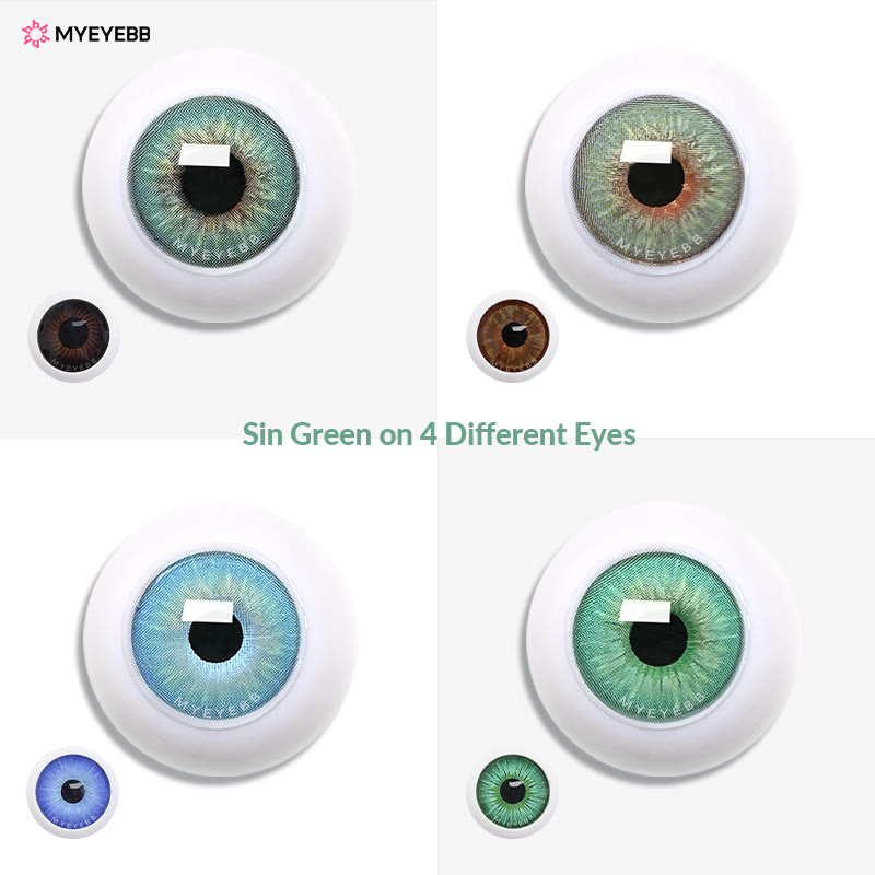 MYEYEBB Sin Green Prescription Colored Contact Lenses - image 11