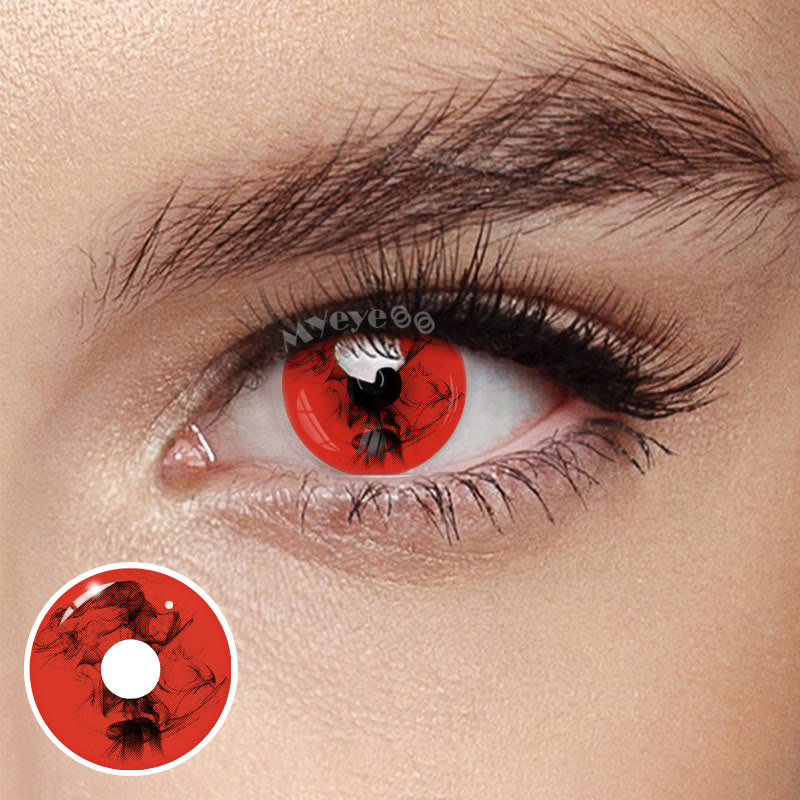 MYEYEBB Blood Red Prescrition Cosplay Colored Contact Lenses | 1 Day - Blood Red (1 Day) - -8.00 - PA02_RD - image 1