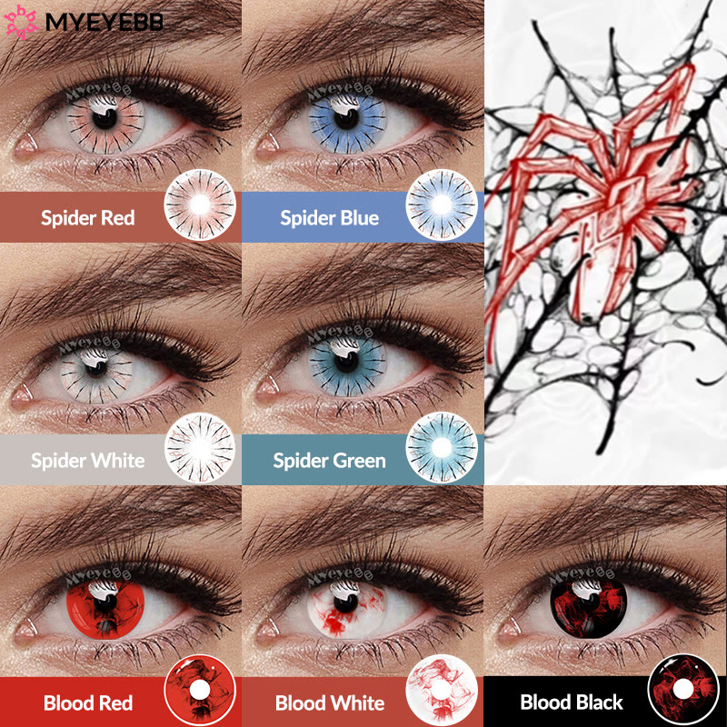 MYEYEBB Blood Red Prescrition Cosplay Colored Contact Lenses | 1 Day - image 5