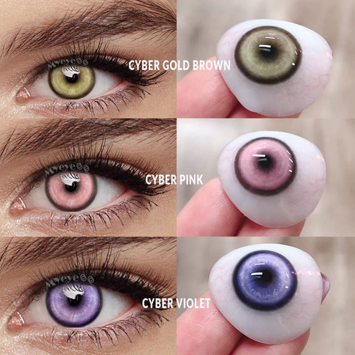 MYEYEBB Cyber Green Prescription Cosplay Colored Contact Lenses - image 12