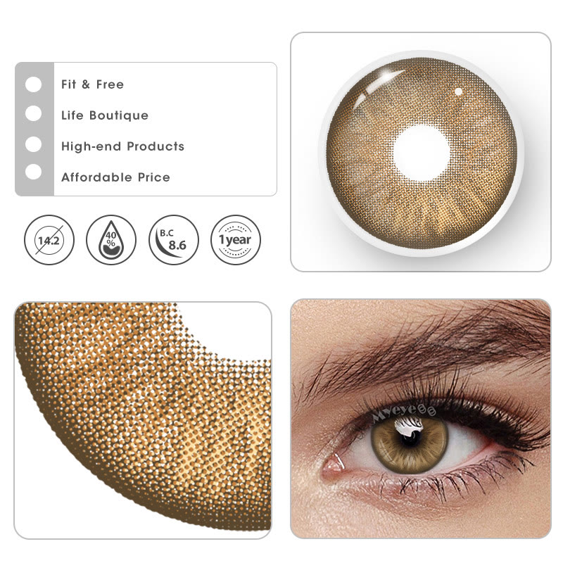 MYEYEBB Mint Brown Prescription Colored Contact Lenses - image 4