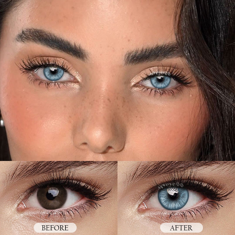 MYEYEBB Mint Blue Prescription Colored Contact Lenses - image 3