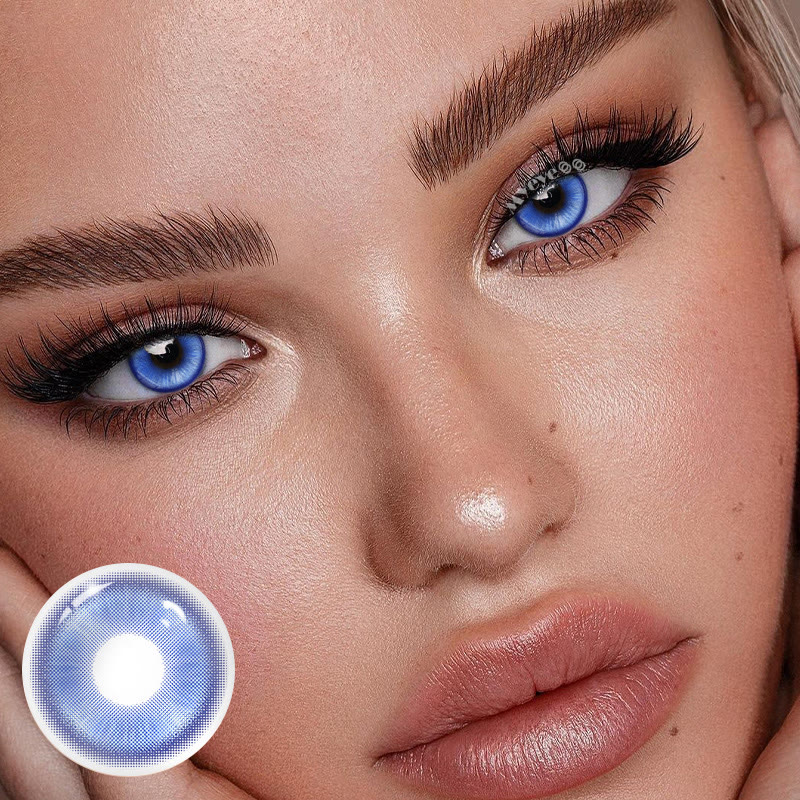 MYEYEBB Magic Coral Brilliant Blue Prescription Cosplay Colored Contact Lenses - image 2