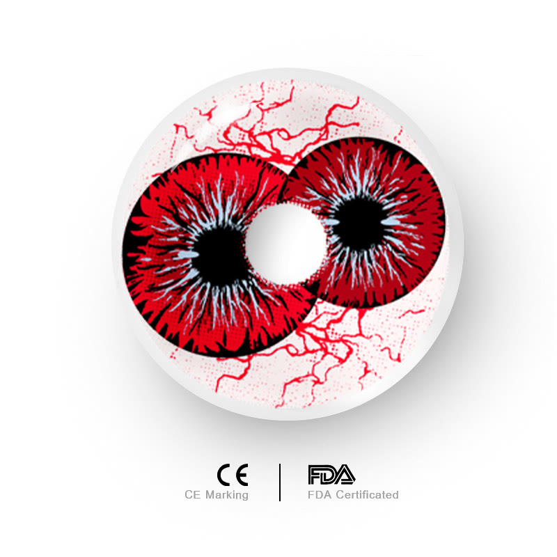 MYEYEBB Twin Hex Red Prescription Cosplay Colored Contact Lenses - image 17