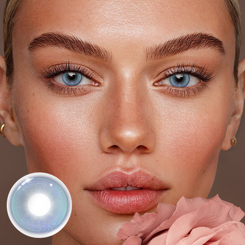 MYEYEBB Butterfly Blue Prescription Colored Contact Lenses - image 2