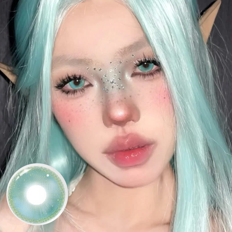 MYEYEBB Lunar Glitter Green Prescription Colored Contact Lenses - image 2