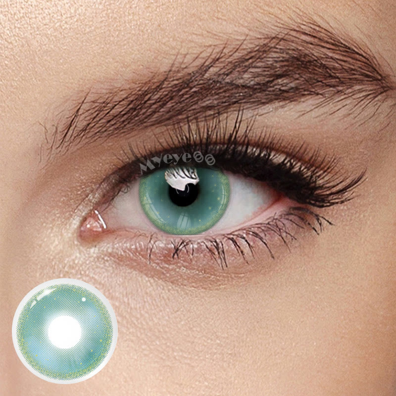 MYEYEBB Lunar Glitter Green Prescription Colored Contact Lenses - Lunar Glitter Green - -8.00 - LM51_GN - image 1