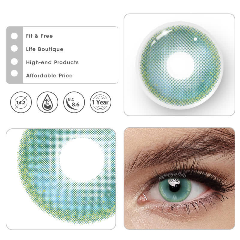 MYEYEBB Lunar Glitter Green Prescription Colored Contact Lenses - image 8